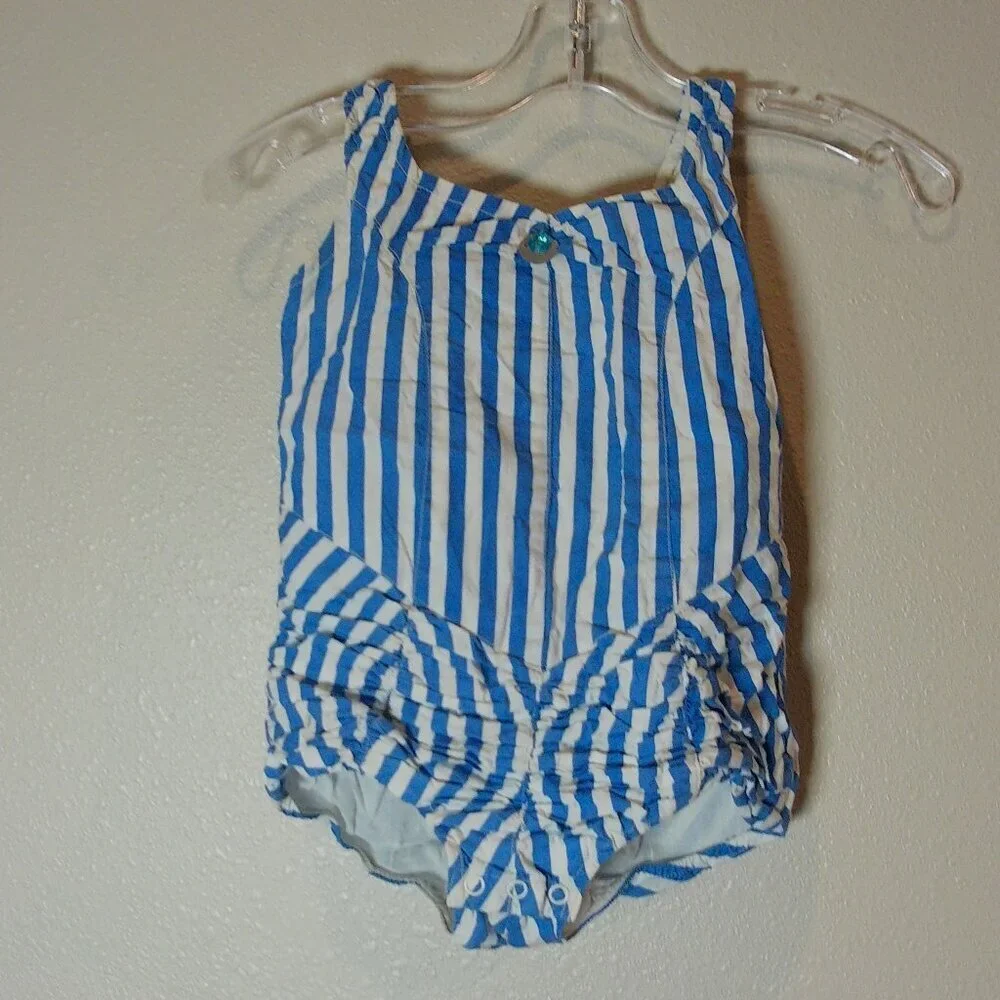 NWT WovenPlay Blue/White Striped Swimsuit